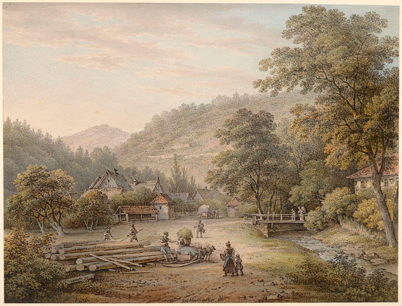 A Farmstead in the Rabenauer Grund (RECTO)
Christian Gottlieb  Hammer 
19th Century
2007.112.a