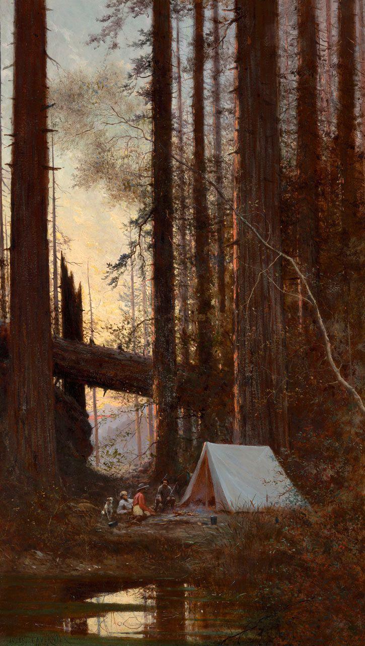 Around the Campfire (Encampment in the Redwoods)
Jules  Tavernier 
19th Century
